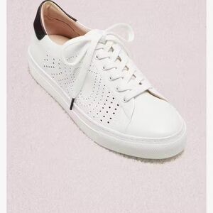 Kate Spade White Perforated Lace-Up Sneakers